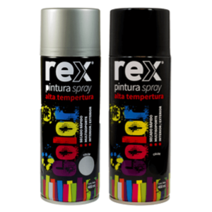 PINTURA SPRAY ALTA TEMPERATURA, ALUMINIO REX 400ML