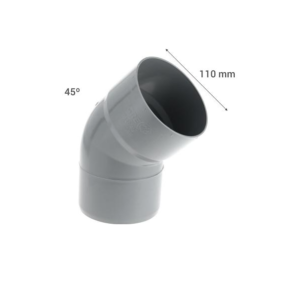 CODO PVC GRIS SANITARIO / ALCANTARILLADO 45° X 110MM