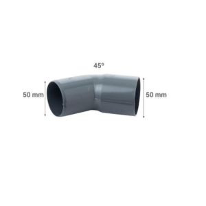 CODO PVC GRIS SANITARIO / ALCANTARILLADO 45° X 50MM