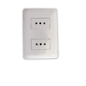ENCHUFE HEMBRA DOBLE 10A 250V BLANCO ARMADO. LEXO