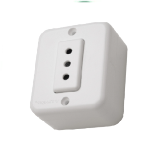 ENCHUFE SIMPLE SOBREPUESTO BLANCO 10AMP 250V MEC