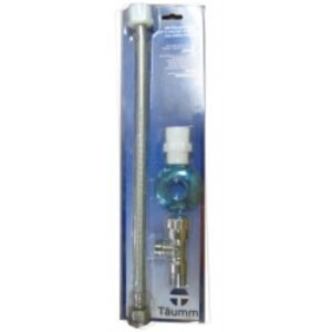 FLEXIBLE CON LLAVE ANGULAR PARA WC 1/2´´ X 7/8´´ X 30CM TAUMM