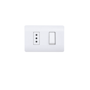 INTERRUPTOR 9/12 + ENCHUFE 10A 250V. BLANCO. LEXO