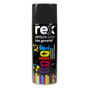 PINTURA SPRAY GENERAL, NEGRO BRILLANTE REX 400ML