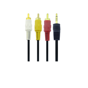 CABLE RCA 3X1 PLUG DORADO 9MM GRUESO 1.5M