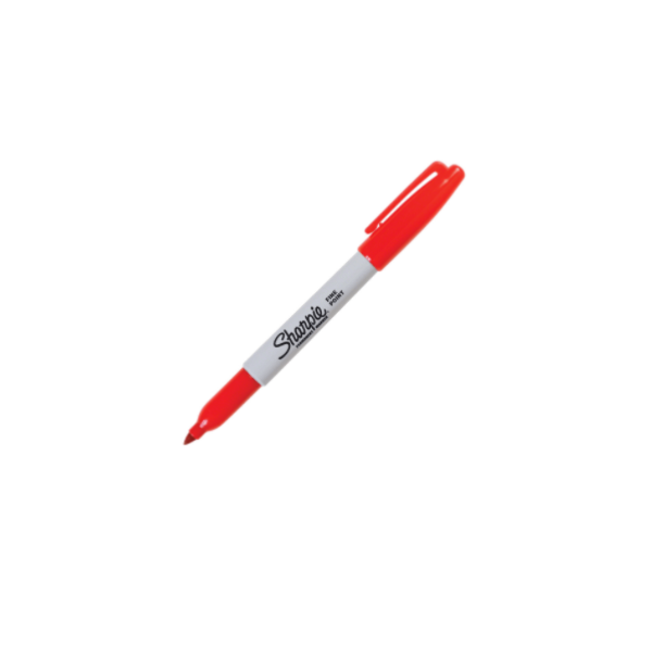 MARCADOR PLUMÓN PERMANENTE PUNTA FINA ROJO. SHARPIE