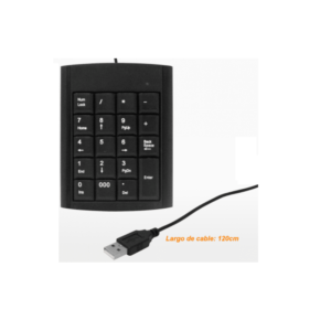 TECLADO NUMERICO USB-AM 19-Teclas 140x100x15mm Cable-120cm