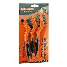 JUEGO DE MINI ESCOBILLAS MANGO PLASTICO 3 PIEZAS MAKAWA