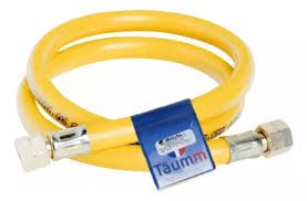 FLEXIBLE DE GAS HI-HI 3/8"- IZQ X 3/8" - IZQ 100CM AMARILLO TAUMM