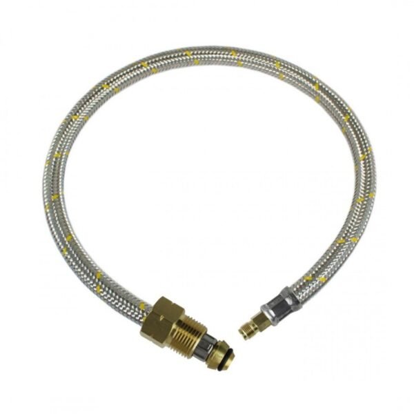 FLEXIBLE DE GAS PARA CILINDRO DE 45 KG 7/16" HE DER X 7/8" HE IZQ 60 CMS CERTIFICADO ALTA PRESION PROVIDUS