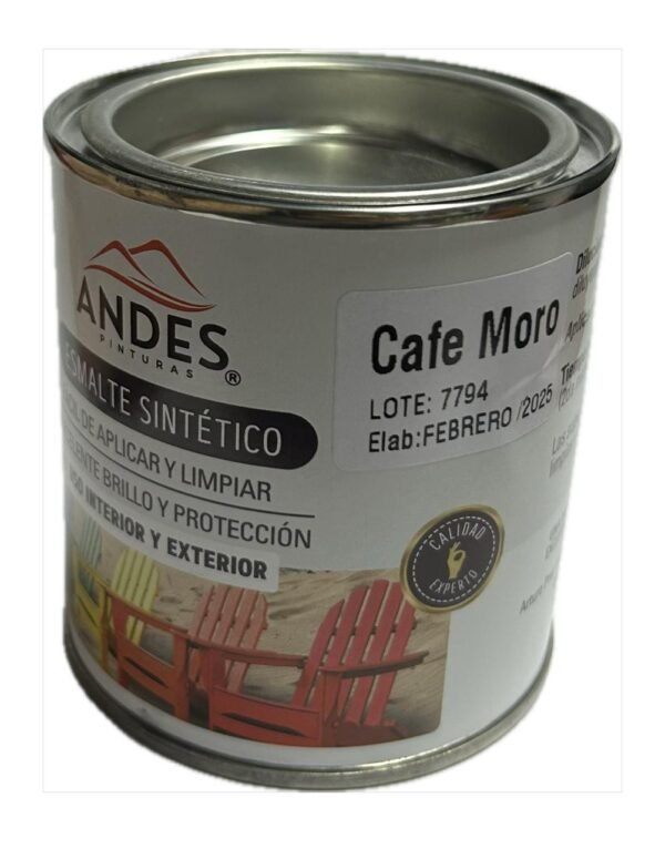 PINTURA ESMALTE SINTETICO CAFE MORO ANDES 1/16 GL