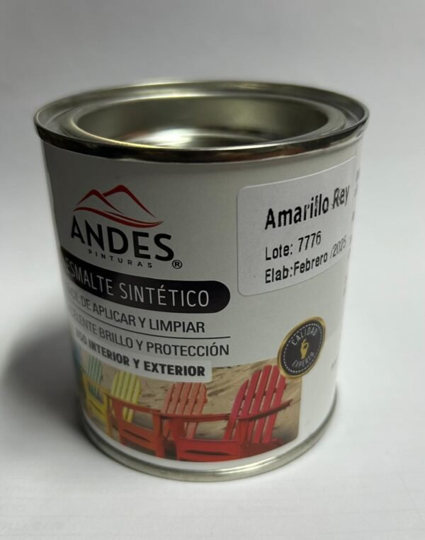 PINTURA ESMALTE SINTETICO AMARILLO REY ANDES 1/16 GL