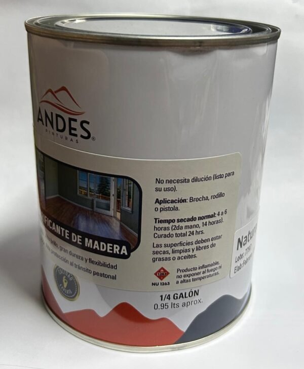 VITRIFICANTE MADERA NATURAL 1/4 GL ANDES