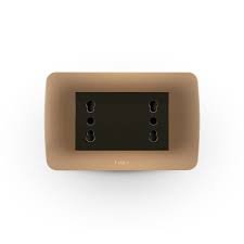 TOMA CORRIENTE DUPLEX 10/16A 250V CAFÉ/TITANIO - PRE ARMADO LEXO
