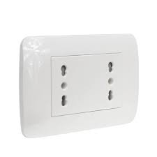 ENCHUFE DOBLE COMPACTO/PRE CABLEADO DUPLEX 16A 250V BLANCO LEXO