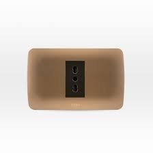 TOMA CORRIENTE SIMPLE 10/16A 250V CAFÉ/TITANIO - ARMADO LEXO