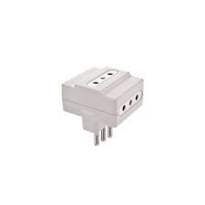 ADAPTADOR TRIPLE 10A, 250V, 2P+T, BLANCO LEXO