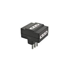 ADAPTADOR TRIPLE 10A, 250V, 2P+T, NEGRO LEXO