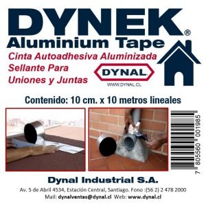 DYNALJOINT CINTA TAPAGOTERAS/HOJALATERA ALUMINIZADA 10CM X 1 METRO