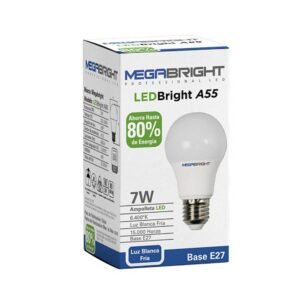 AMPOLLETA LED A55 7W E27 LUZ FRIA (6400K) MEGABRIGHT