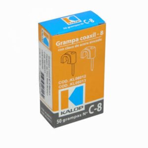 GRAMPAS PARA CABLE COAXIAL BLANCO CAJA 5O UNIDS N°8 KALOP